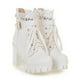 thumbnail image 4 of NECHOLOGY Botas Mujer Adulto Femenino Zapatos Botines de mujer Lace Women's Up Student Heel Fashion Boots espesa plataforma de tobillo zapatos de alta encaje botas de mujeres (White, 5), 4 of 4