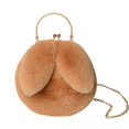 thumbnail image 2 of Bolso de conejo de peluche para mujer, estilo coreano, bonito y portátil, con clip para orejas de conejo, para otoño e invierno, 2 of 3