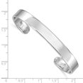 thumbnail image 2 of Sterling Silver Rhod. Plated Rhodium Plated Polished Cuff Bangle (Weight: 11.7 Grams, Length: Inches), 2 of 2