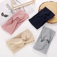 thumbnail image 3 of 1 Pcs Bandeau Vintage Croix Couleur Unie Bandeau en Tissu Cheveux, Rose, 3 of 4