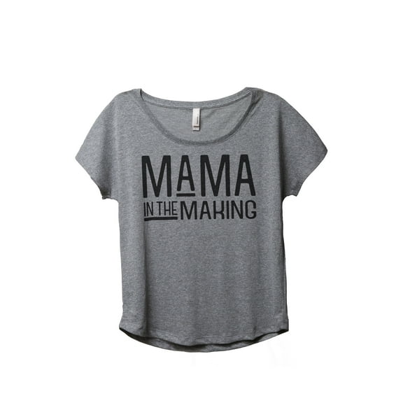 Thread Tank Mama In The Making Women's Fashion Relaxed Slouchy Dolman T-Shirt Tee Heather Grey Large