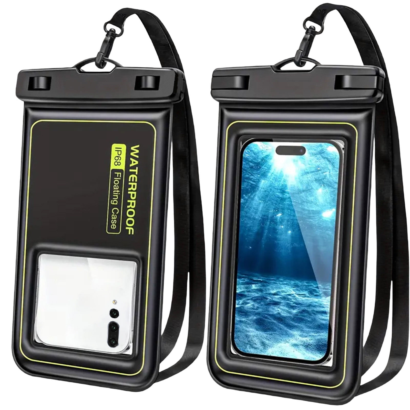 Yannianjz Waterproof Phone Pouch, Touchscreen Compatible Dry Bag for Swimming, Outdoor Floating Phone Case for Hiking Travel, Universal Smartphone Protector