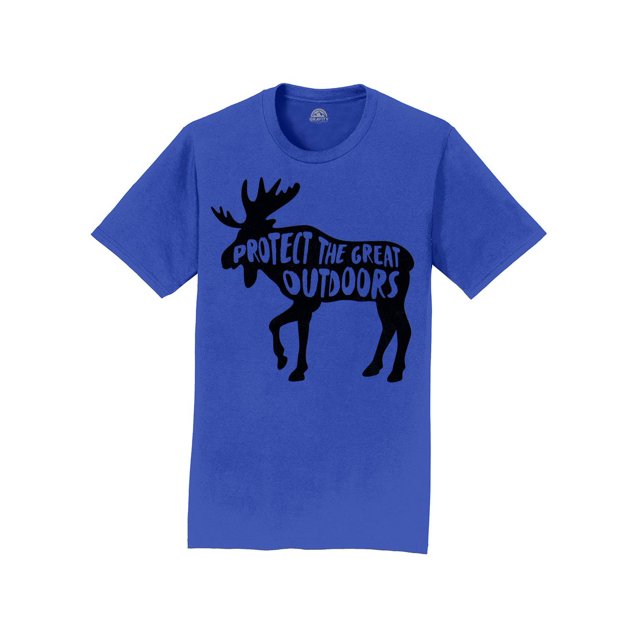 Gravity Outdoor T-Shirt Protéger le Grand Extérieur pour Hommes - Logo Noir - Royal - G