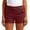 Wine, variant on Womens Chino Shorts Stretchy High Waisted Rolled Cuff Casual Summer Hiking Shorts with Pockets Brown M