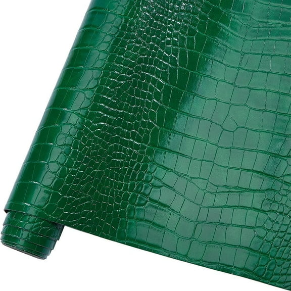 Crocodile Leather Fabric 53"x12" PU for Embossed Making Sewing Skin Grain Sheets Material DIY Upholstery Crafts Handbags Furniture Car Wrapping Leather Earrings Shoes Belt Sea Green Sea Green