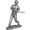 Silver Solid Baseball Player Rectangle 12" x 8" x 16", variant on 6" x 16" Silver Polystone Football Player Sculpture, by DecMode