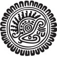 thumbnail image 1 of Printtoo Bois Rond Aztec Design Tampon en Caoutchouc Scrap-booking Artisanat Textile-2 Pouces, 1 of 1