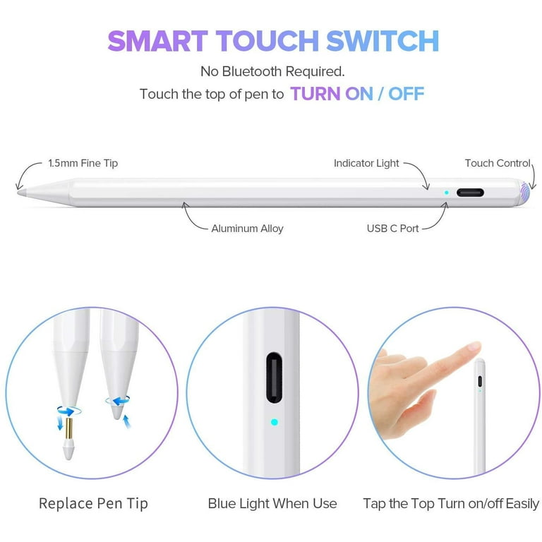 Stylus Pen for iPad 9th&10th Gen, 2X Fast Charge, Compatible Stylus Pen for iPad 9th&10th Gen, 2X Fast Charge, Compatible