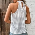 thumbnail image 5 of Fznquz Tank Tops for Women 2025 Halter White Casual Dressy Blouse Sleeveless Work Summer Womens Summer Clothes, 5 of 7