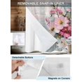 thumbnail image 3 of No Hook Cloth Fabric Shower Curtain with Snap in Liner, Spring Floral Waterproof Shower Curtains Set with See Through Top Window, Vintage Flowers Pastoral Retro Botanical Bath Curtains Shower 66"x72", 3 of 6