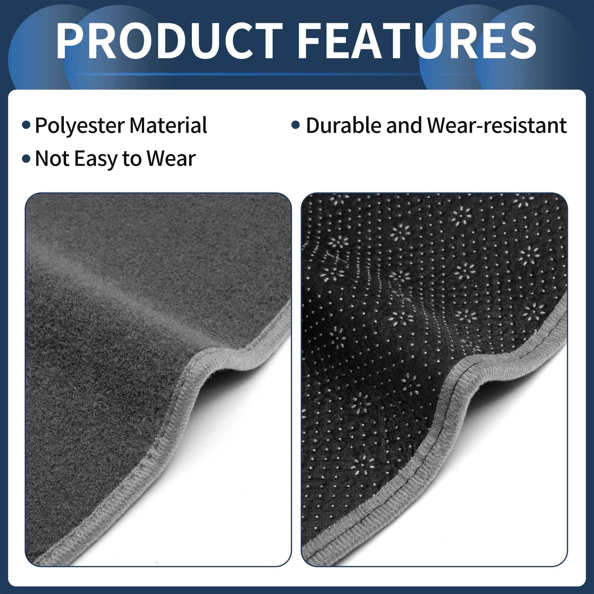 Dashboard Cover Dash Cover Mat Carpet for Hyundai Tucson 2016-2018 Polyester Gray
