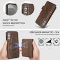 thumbnail image 4 of ELEHOLD Case for Samsung Galaxy A15, 2-in-1 Magnetic Shockproof Leather Wallet Flip Case Cover, Detachable Card Holder with Stand,Brown, 4 of 4