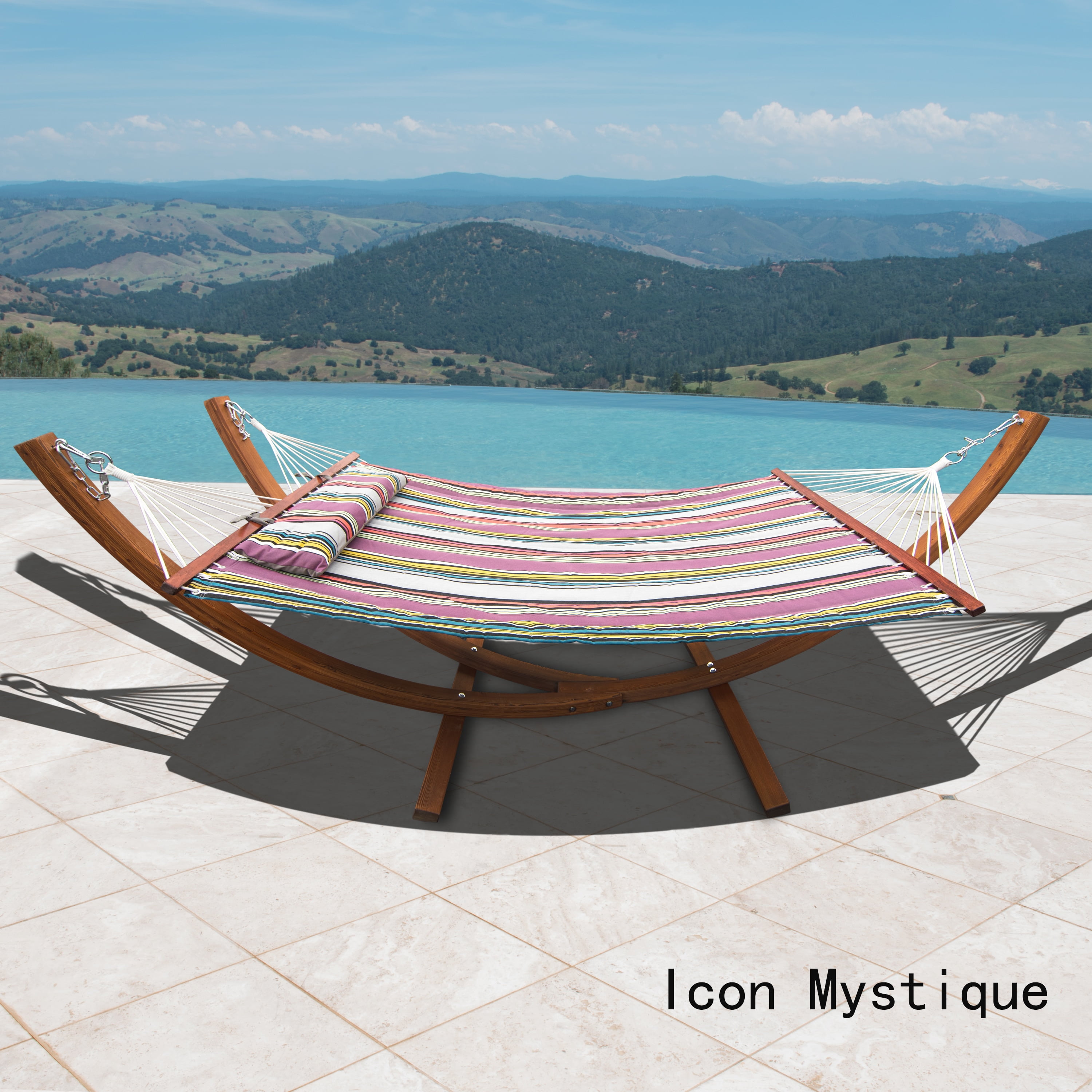 Corvus Silvia Outdoor Sunbrella Double Hammock Set With Stand Icon Corvus Silvia Outdoor Sunbrella Double