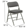 thumbnail image 3 of Drevy HERCULES Series Premium Curved Triple Braced & Double Hinged Gray Fabric Metal Folding Chair, 3 of 7