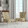 thumbnail image 2 of Designart "Nostalgic Floral Mod Vibes I" Yellow Midcentury Upholstered Accent Chair - Mid-Century Modern Arm Chair For Living Room, 2 of 5