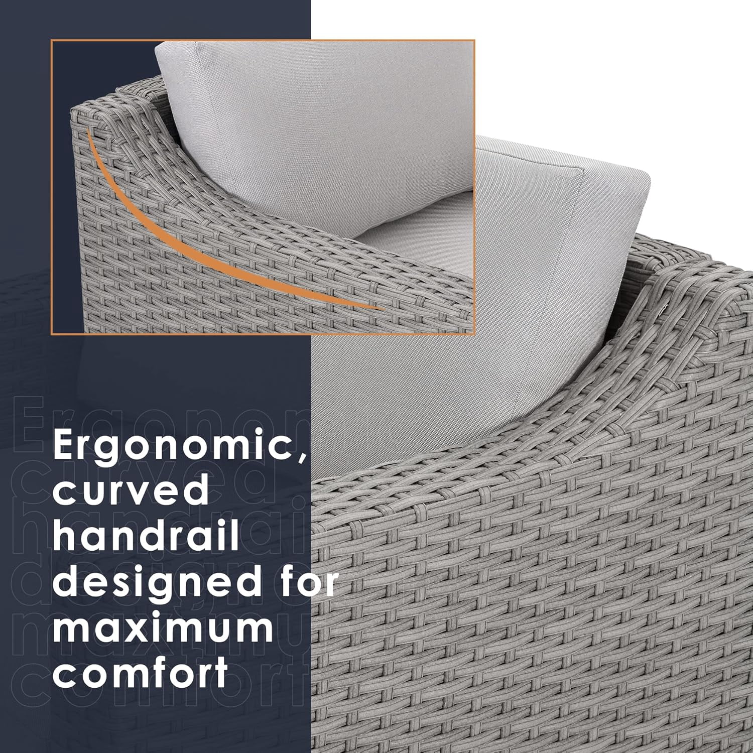 Howcool Set of 2 Outdoor Wicker Patio Club Chairs with Cushions