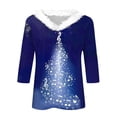 thumbnail image 4 of Tumotour Christmas Sweater for Women Crewneck Print Long Sleeve Blouse Pullover Sweatshirt Fall Tunic Tops Hoodless Sweatshirt, 4 of 5