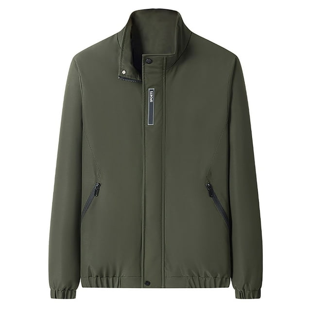 Veste de Sport Décontractée pour Hommes, Design à Col Montant Manches Longues avec Poche Zippée, Tissu Polyester Doux pour Usage Quotidien, Travail et Activités, Lavable en Machine pour un Entretien Facile
