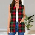 thumbnail image 3 of Chiccall Women's Floral Print Sleeveless Vest Cardigan Open Front V Neck Long Line Layering Waistcoat with Side Pockets, 3 of 8
