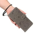 thumbnail image 5 of For Motorola Moto G35 6.7" Cat&Bee Patterned Embossed Strong Magnetic Attachment/Closure, Card Slots/Pocket, PU Leather Flip Wallet Case ﻿,Grey,For Motorola Moto G35, 5 of 7