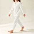 thumbnail image 4 of Spazoro Toddler Girls 2 Pieces Outfit Sets, Long Sleeve Solid Color Crew Neck Shirts and Pants Soft & Breathable Fall Casual Loungewear Sets for Home White Size 0-1T, 4 of 7