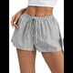 thumbnail image 1 of Pantalones Cortos Tipo Bóxer de Verano con Cintura Elástica, Cordón Ajustable y Estampado de Rayas para Mujer Negro S, 1 of 7