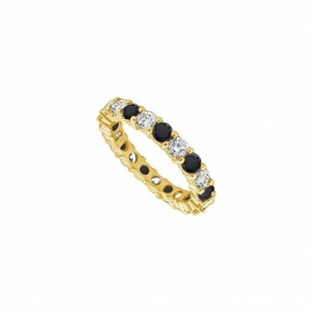 Black Diamond Eternity Band UB14YR050DBD253-101RS6.5 Black & White Diamond Eternity Band 14K Yellow Gold, 0.50 CT - Size 6.5 ()