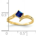 thumbnail image 2 of Primal Gold 14 Karat Yellow Gold 4mm Princess Cut Sapphire Ring, 2 of 4