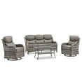 thumbnail image 3 of PARKWELL 4 Piece Outdoor Patio Furniture Set,All-Weather High Back Conversation Set with Luxury 6-Inch Thick Cushions,Swivel Glider Chair,5-Seat Furniture Sets for Garden, Deck, Backyard,Gray/Gray, 3 of 8