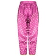 thumbnail image 6 of Aislor Girls Metallic Floral Printed Satin Harem Pant Elastic Waist Kids Patiala Dhoti Salwar Pants Hot Pink 8, 6 of 7