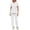 White, variant on CareWardrobe Womens Scrubs Set Comfort Fit V-Neck Tunic Tops and Elastic Waist Joggers with Pockets Easy Care Uniforms