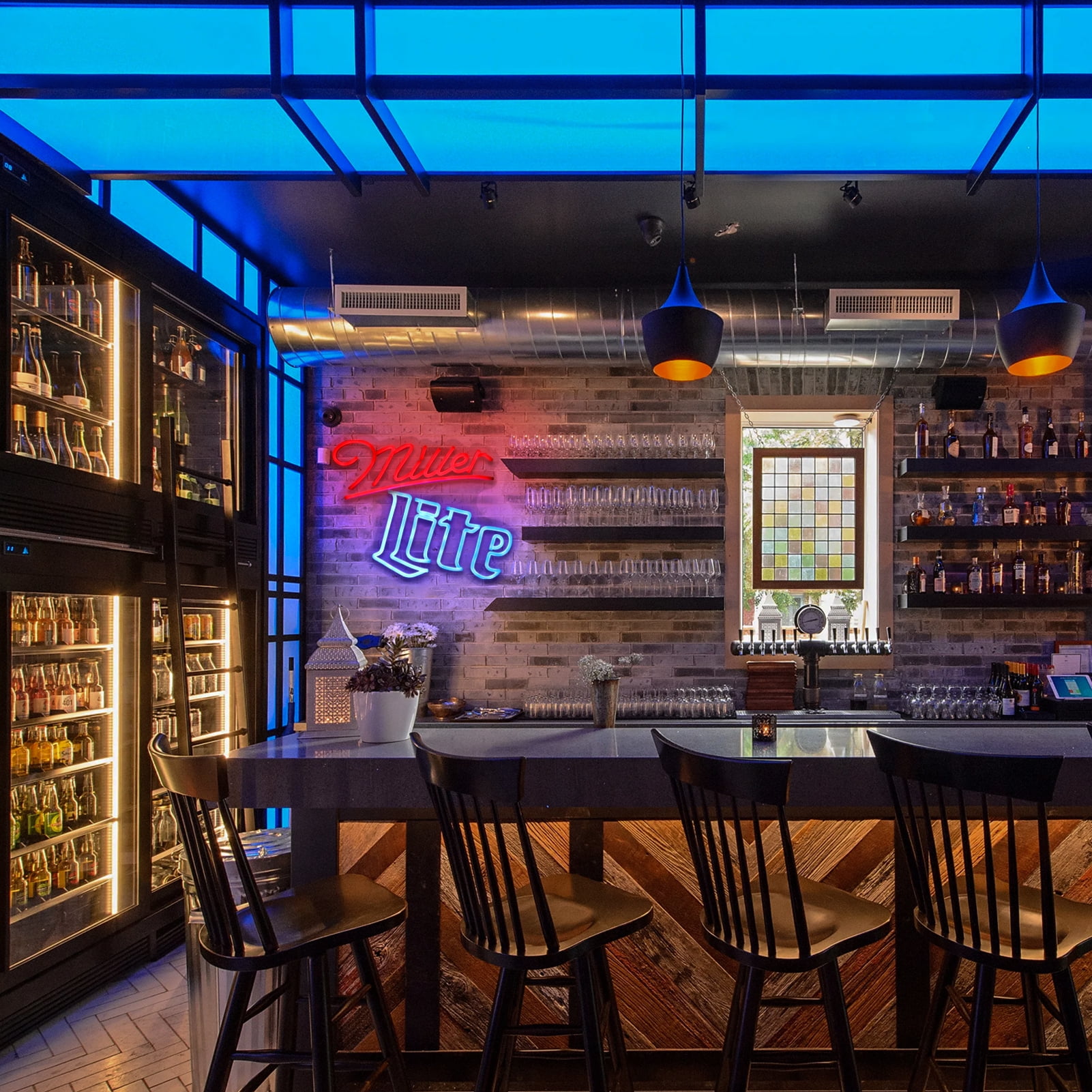 Retro Beer Style Neon Sign LED Red Blue Light USB Powered Wall Decor Lamp for Bar Home Party Decoration
