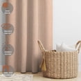 thumbnail image 3 of The Art Box Linen Window Curtains for Living Room 63 inches Striped Maroon , Striped Linen Curtain Drapes, Tab Top, 2 Panels Set, 3 of 6
