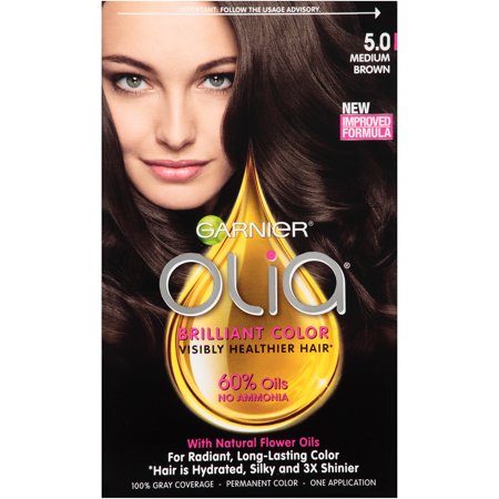 Garnier Olia Oil Powered Permanent Hair Color, 5.0 Medium Brown ... Garnier Olia Oil Powered Permanent Hair Color, 5.0 Medium Brown ...