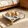 thumbnail image 2 of Cififendec Elevated Summer Pet Cot Bed, 20.28"×17.91", Breathable Detachable Printed Fabric Raised Dog Cat Sleeping Mat for Indoor Floor Naps Balcony Cool Rest Time, 2 of 5
