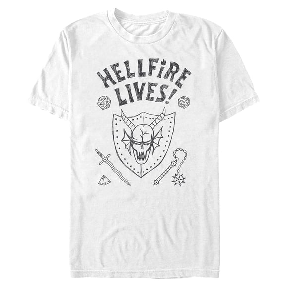 Mens Stranger Things Hellfire Lives T Shirt