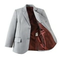 thumbnail image 3 of Boy's Light Gray Suit Jacket Formal Suit for Wedding Church Birthday Party Prom School Homecoming Stage Show, 3 of 5