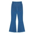thumbnail image 5 of CHICTRY Kids Girls Denim Pants Casual Bell Bottom Flared Jeans Trousers Dark Blue 10, 5 of 7