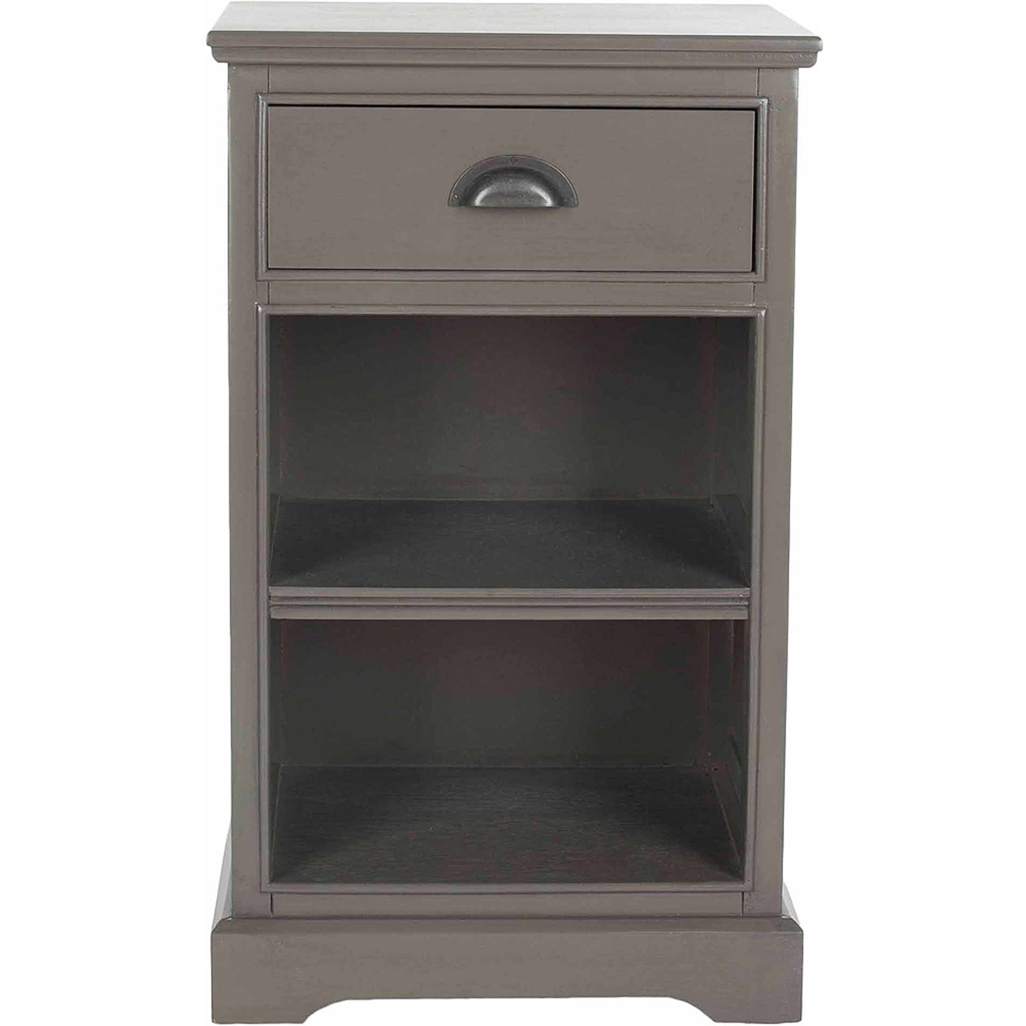 SAFAVIEH Griffin Solid Casual One Drawer Side Table, Grey