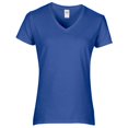 thumbnail image 1 of Gildan- Camiseta de algodón de  con cuello en forma de V para mujer (Azul), 1 of 2