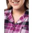 thumbnail image 4 of Fruit of the Loom Women's Beyond Soft Long Sleeve Button Down Flannel Sleepshirt, Sizes S-4X, 4 of 14