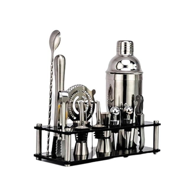 Coctelera De Acero Inoxidable De 17 Piezas, Juego De Barman, Juego De Herramientas De Coctelera De Acrílico Negro, Juego De Alfileres De Fruta Perfectos Para El Hogar O Las Fiestas matsuzay HA041726-02