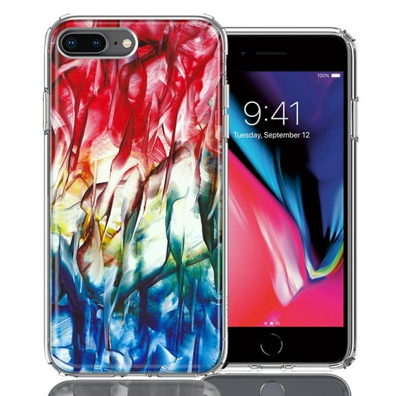 MUNDAZE For Apple iPhone 7/8 Plus Land Sea Abstract Design Double Layer Phone Case Cover