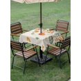 thumbnail image 3 of Outdoor Tablecloth with Umbrella Hole and Zipper, Fall Orange Green Pumpkins Square Table Cloth 60x60 Inch Waterproof Tablecloth, Thanksgiving Maple Leaf Rustic Picnic Table Cover for Patio Camping, 3 of 7