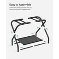 thumbnail image 6 of Luggage Racks Set of 2 Suitcase Stand with Fabric Storage Shelf for Guest Room Bedroom Hotel Foldable Holds up to 110 lb Black, 6 of 9