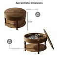 thumbnail image 5 of Coffee Table with Dual Storage for Living Room, 31.5" Modern Round Coffee Table with Storage and Hidden Compartment, Adjustable Leveling Feet, Easy Assembly (Walnut), 5 of 7
