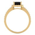 thumbnail image 4 of Clara Pucci 14K Yellow Gold 1.86ct Onyx Halo Ring for Women, 4 of 8