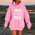 thumbnail image 3 of Kilaqueen Stretch Fall Sweatshirts for Women Trendy Letter Printed Oversized Hoodie with Kangaroo Pocket Baggy Womens Hoodies Pullover Warm Outfits, 3 of 6