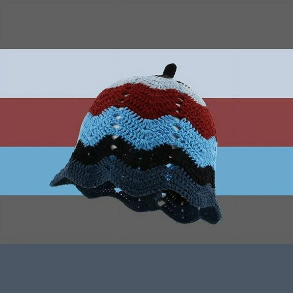 SikaFu Handmade Crochet Knitted Beanies Hats For Women Summer Colorful Striped Skullies Cap Famela Hollow Hats Outdoor Knit Caps Bonnet