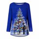 thumbnail image 4 of Pntutb Camiseta holgada con estampado navideño para mujer Cuello redondo Manga larga Pntutb Pntutb-4638, 4 of 5